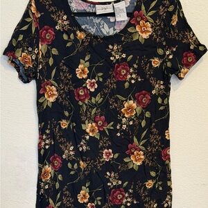 Floral Black Midi Dress